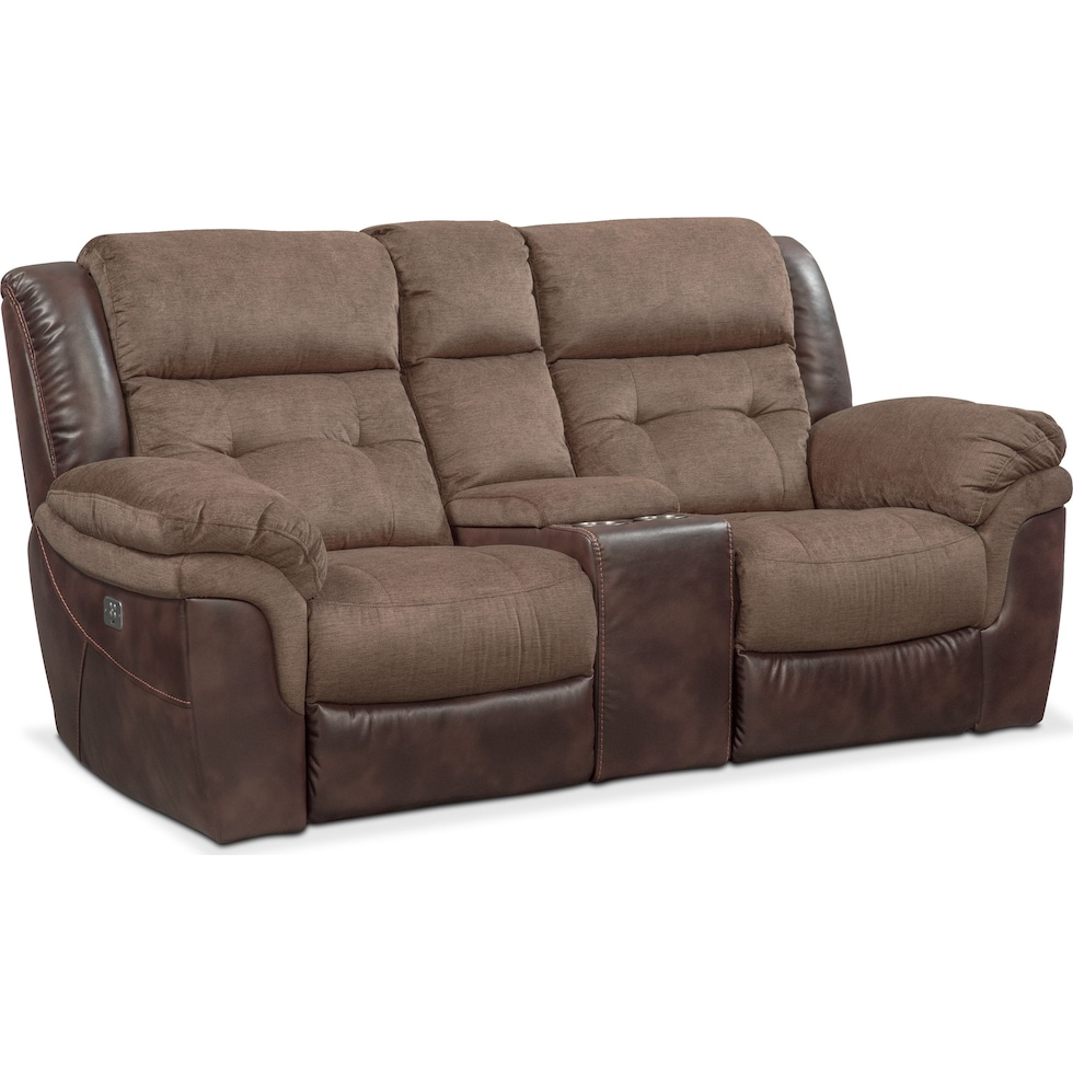 tacoma power dark brown loveseat   