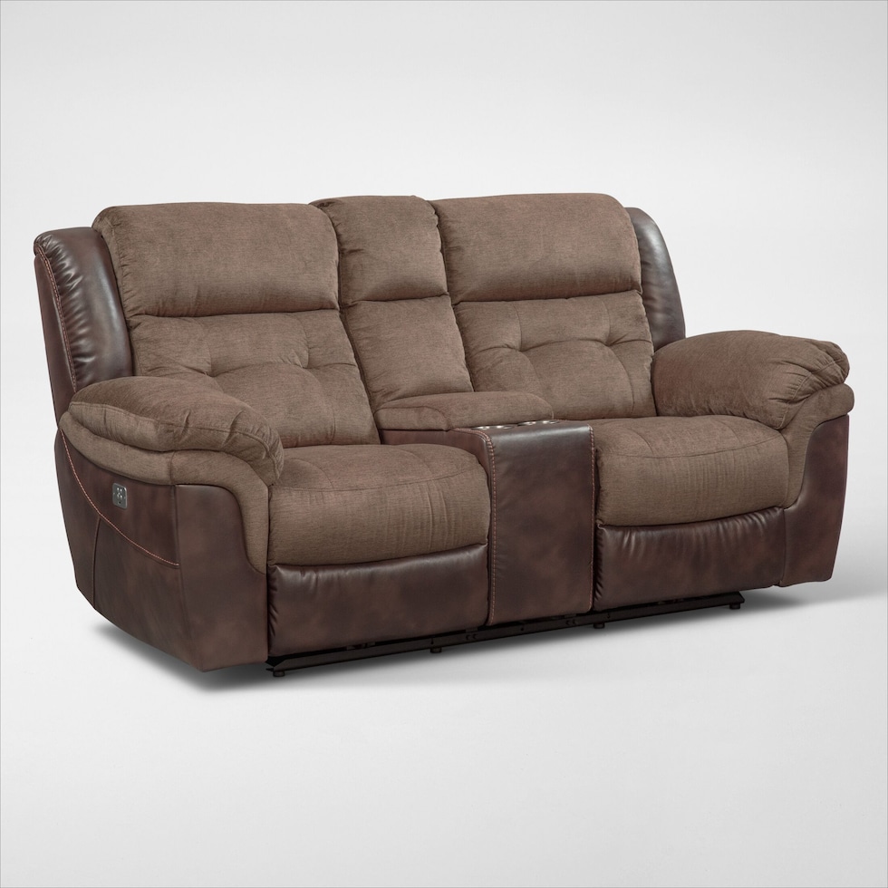 tacoma power dark brown loveseat web   