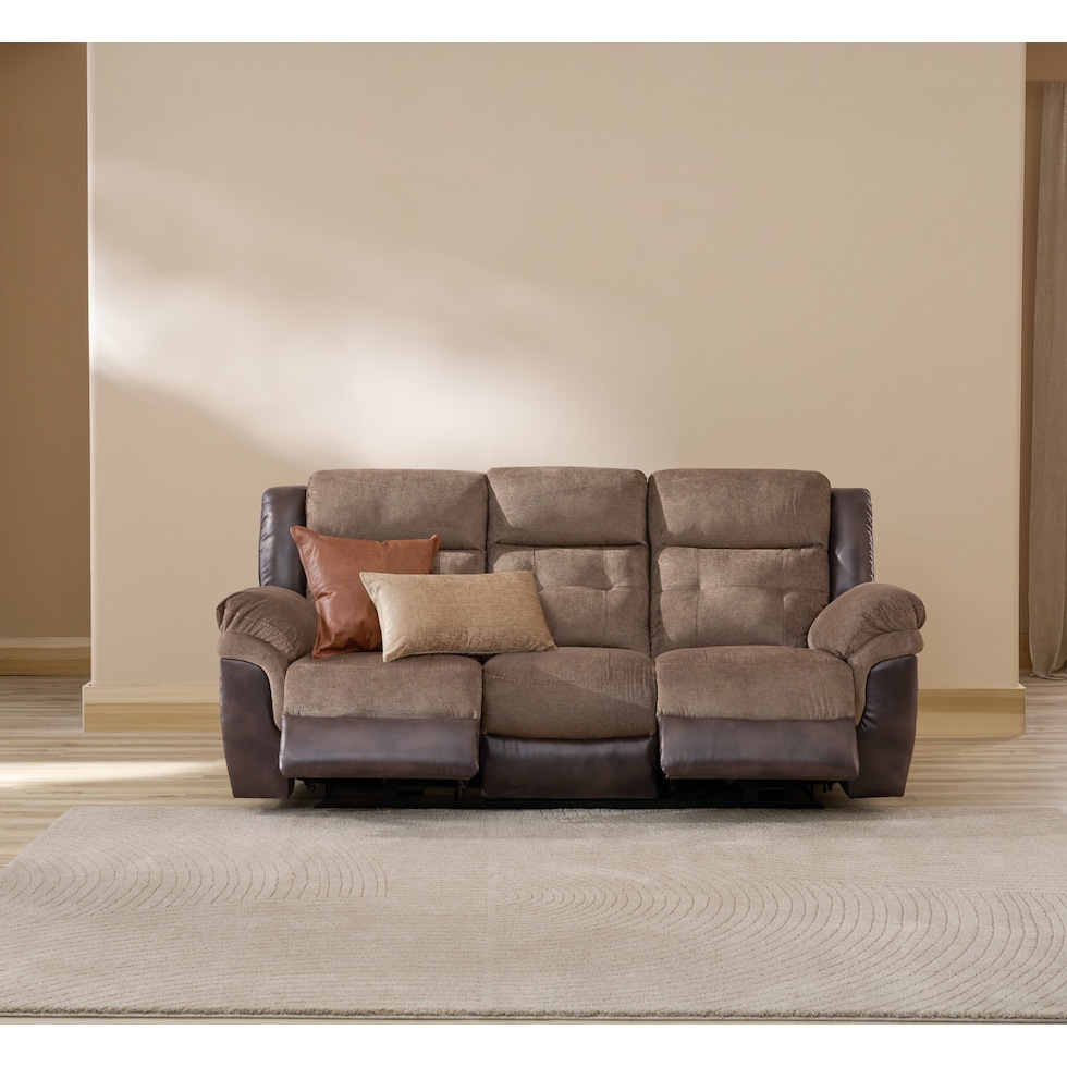 tacoma power dark brown sofa   