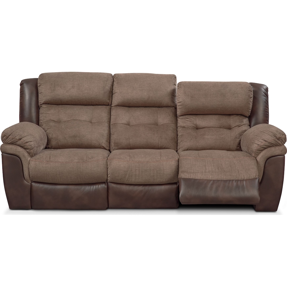 tacoma power dark brown sofa   