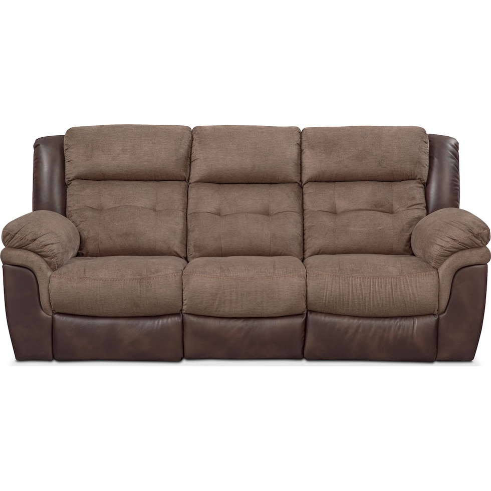 tacoma power dark brown sofa   