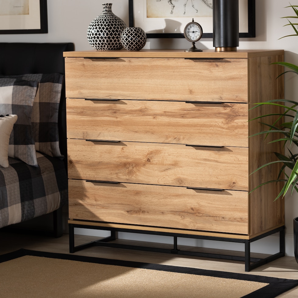 tahni oak black chest   