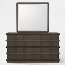 tahoe bedroom dark brown dresser and mirror   