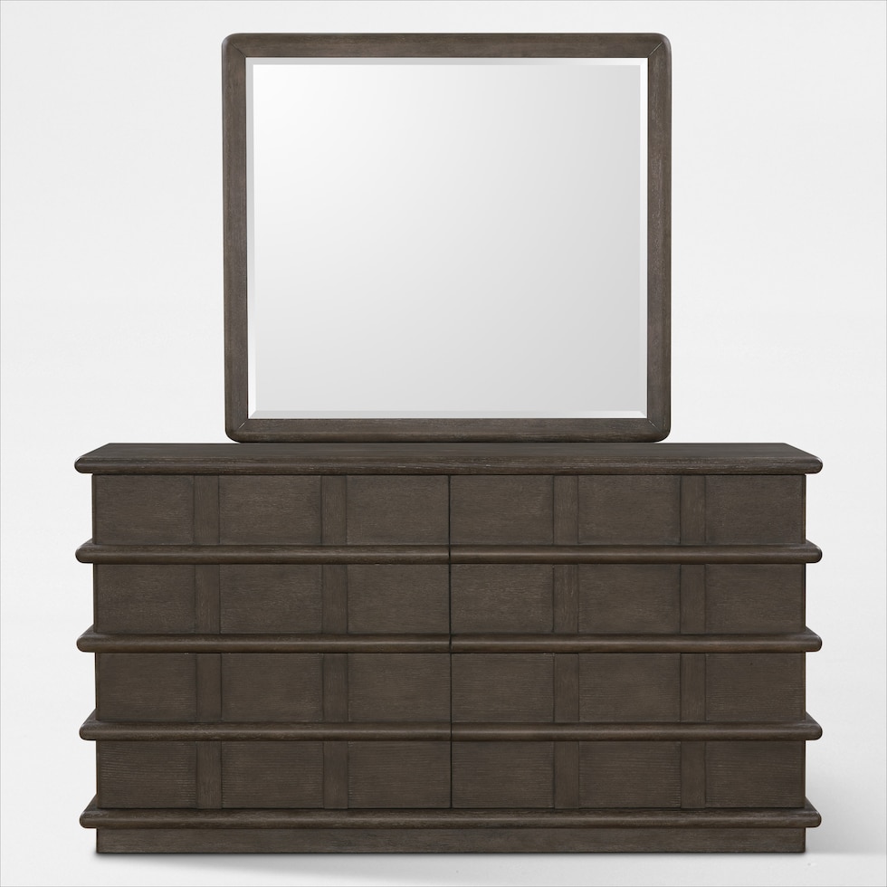 tahoe bedroom dark brown dresser and mirror   