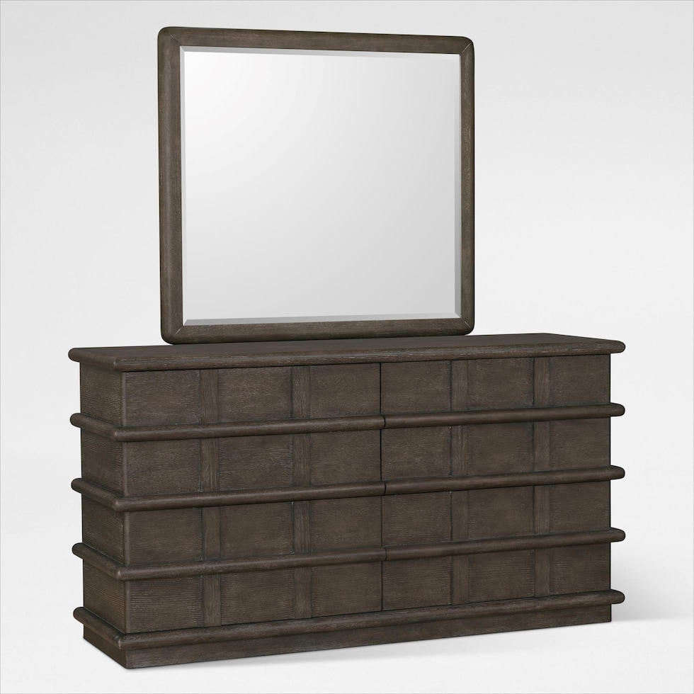 tahoe bedroom dark brown dresser and mirror   