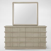 tahoe bedroom light brown dresser and mirror   
