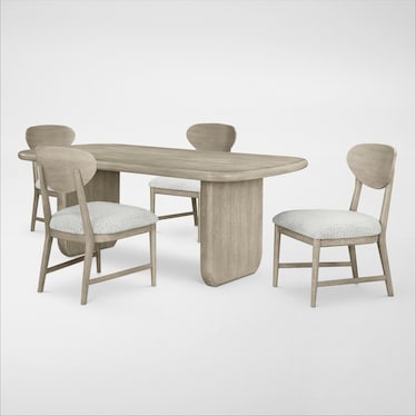 Tahoe Rectangular Dining Table with 4 Wood Back Side Chairs