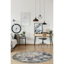 tami blue area rug  round   