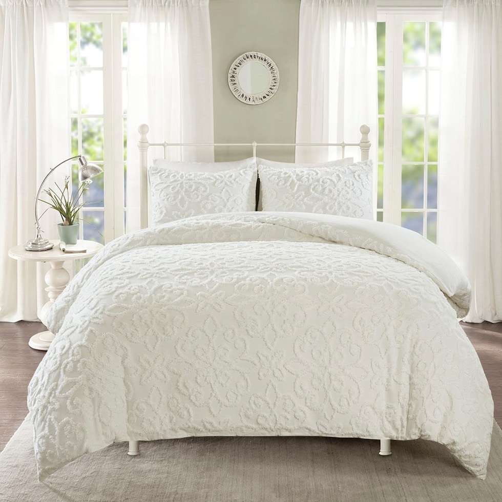 taylor white king california king bedding set   