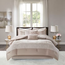 teagan light brown queen bedding set   