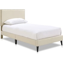 teagan white full upholstered bed   