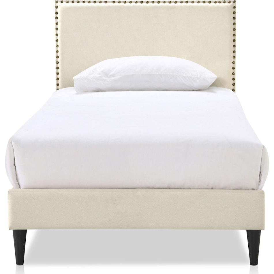 teagan white full upholstered bed   