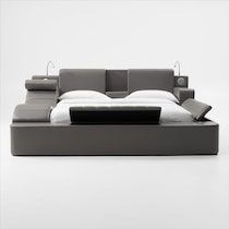 tech bed gray queen bed   