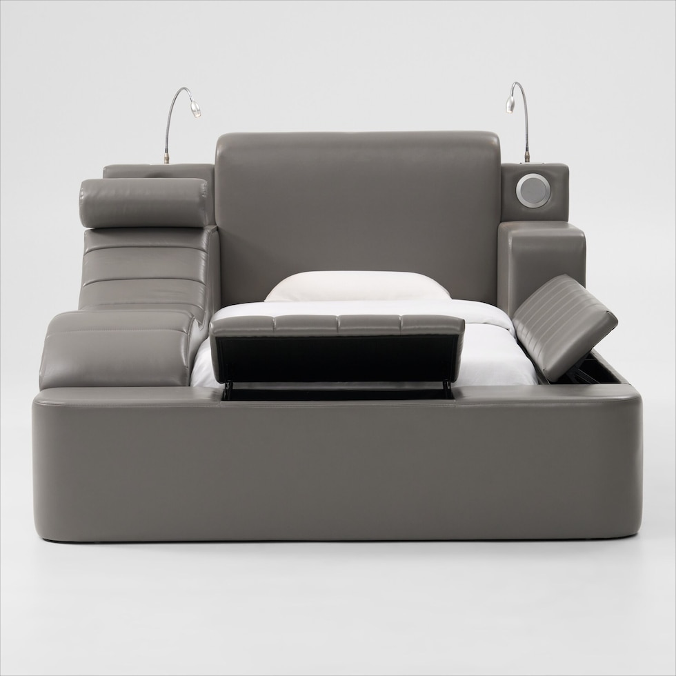 tech bed gray twin bed   