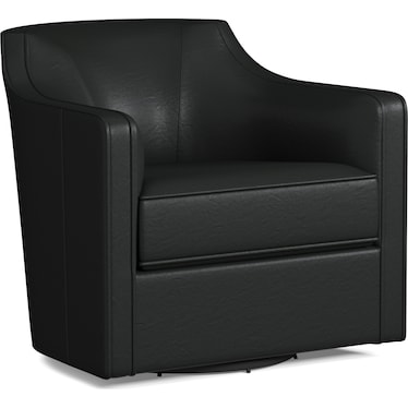 Tegan Leather Accent Swivel Chair