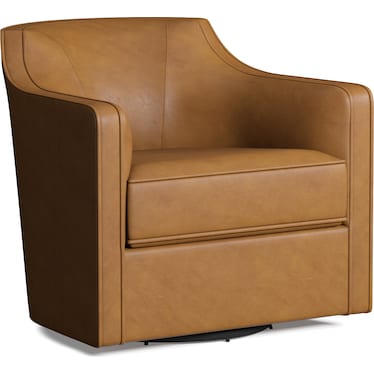 Tegan Leather Accent Swivel Chair