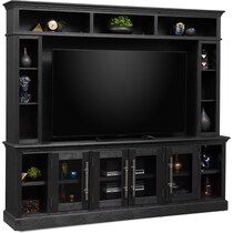 telluride dark brown entertainment wall unit   
