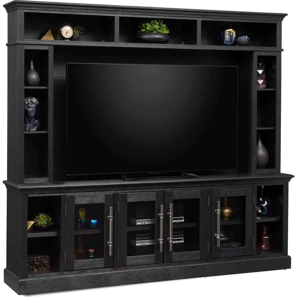 telluride dark brown entertainment wall unit   