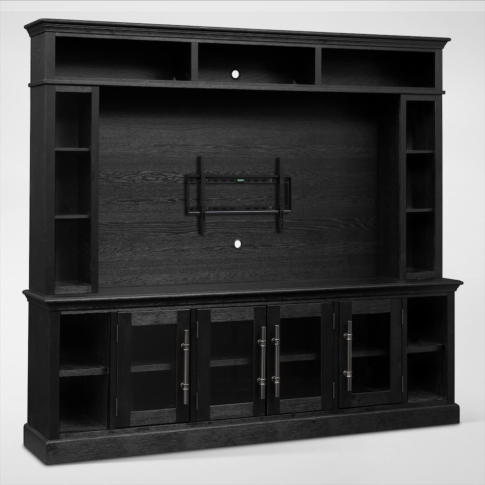 telluride dark brown entertainment wall unit   