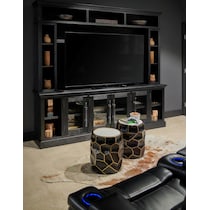 telluride dark brown entertainment wall unit   