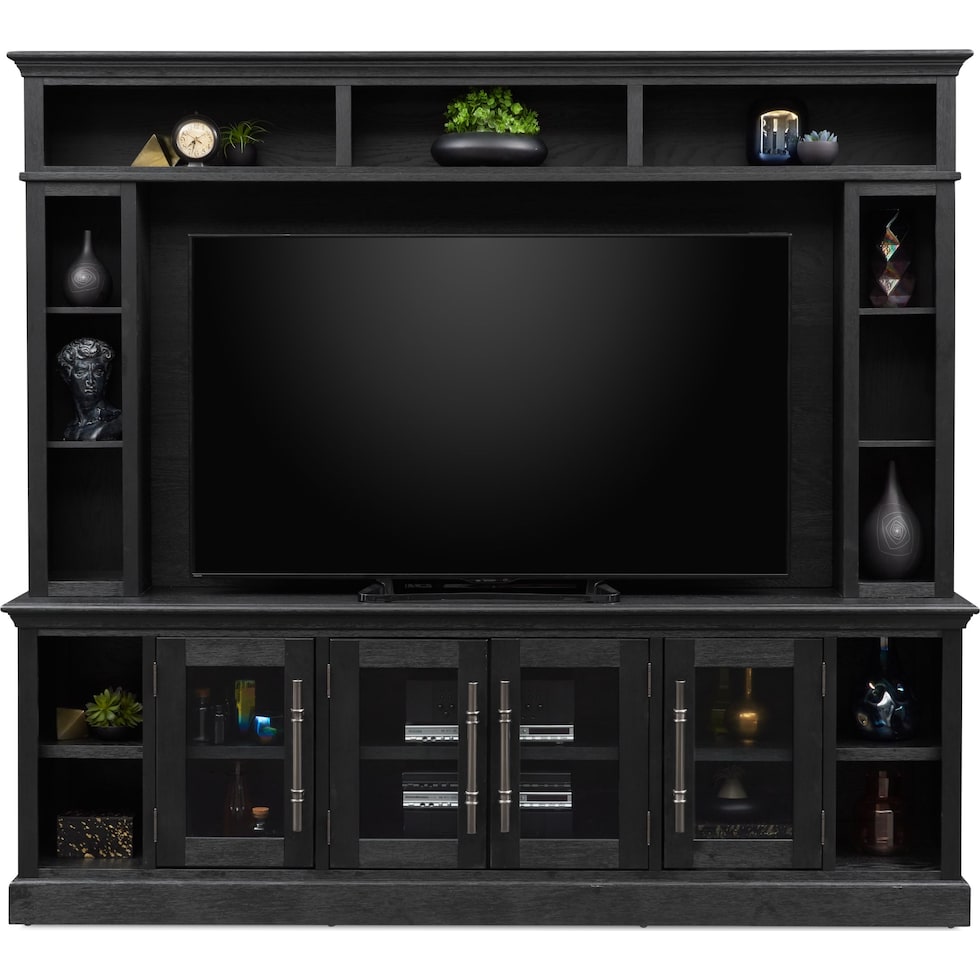 telluride dark brown entertainment wall unit   