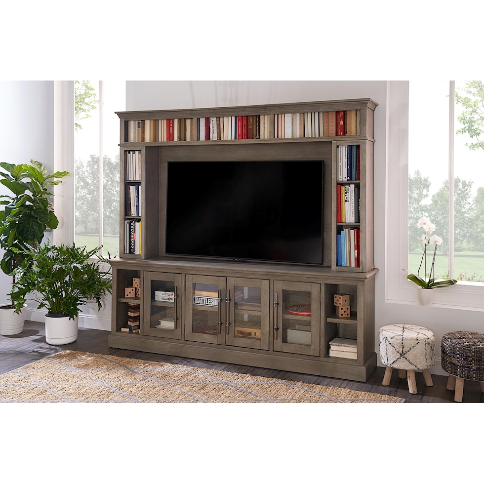 telluride light brown entertainment wall unit   