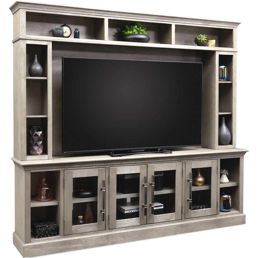 telluride light brown entertainment wall unit   