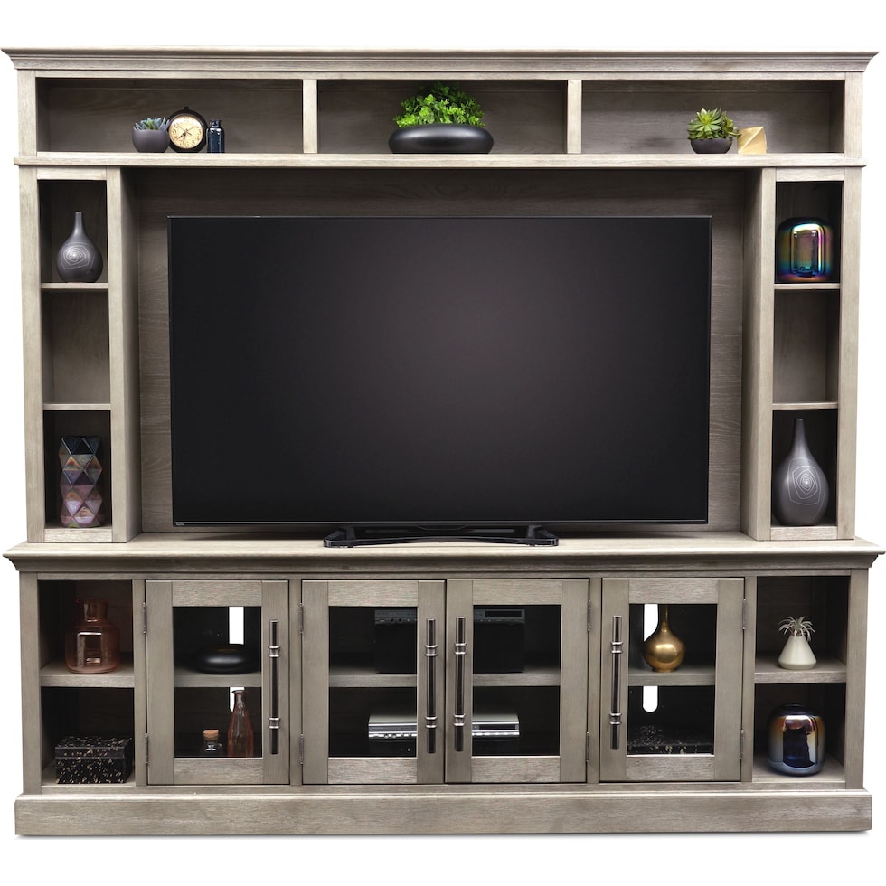 telluride light brown entertainment wall unit   