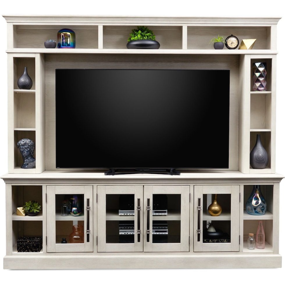 telluride white entertainment wall unit   
