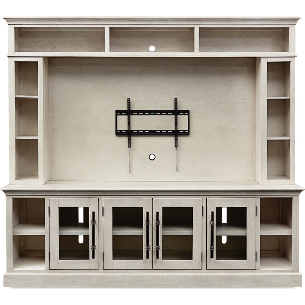 telluride white entertainment wall unit   