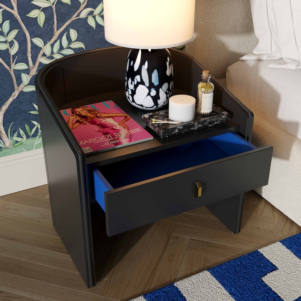 terran black nightstand   