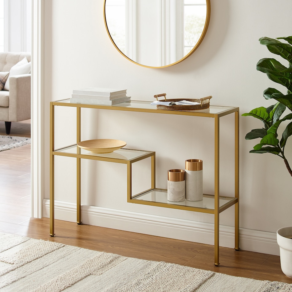 tesly gold console table   