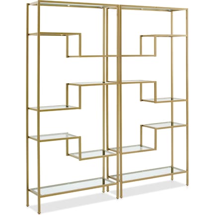 Tesly 2-Piece Etagere Set - Gold