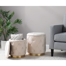 tess white ottoman   