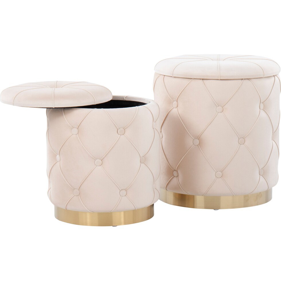 tess white ottoman   