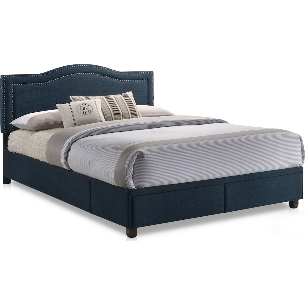 tessa gray queen storage bed   