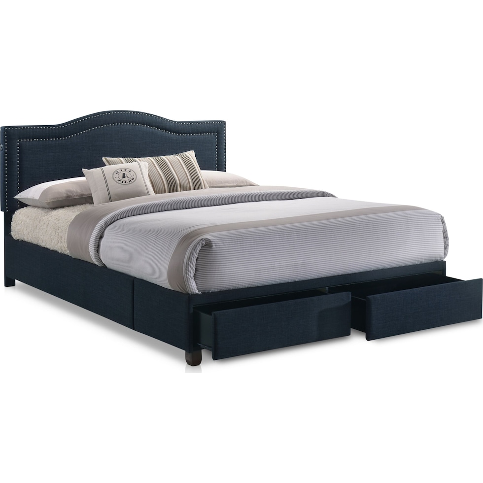 tessa gray queen storage bed   