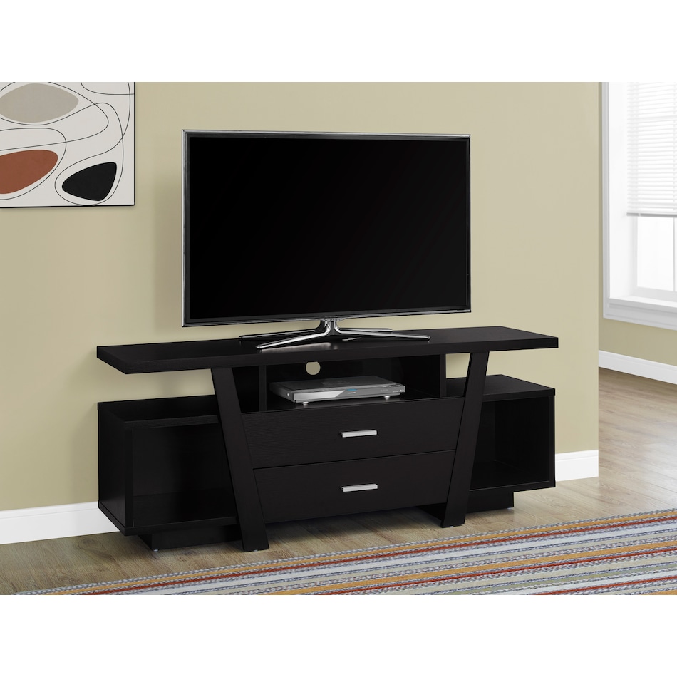 tesse dark brown tv stand   