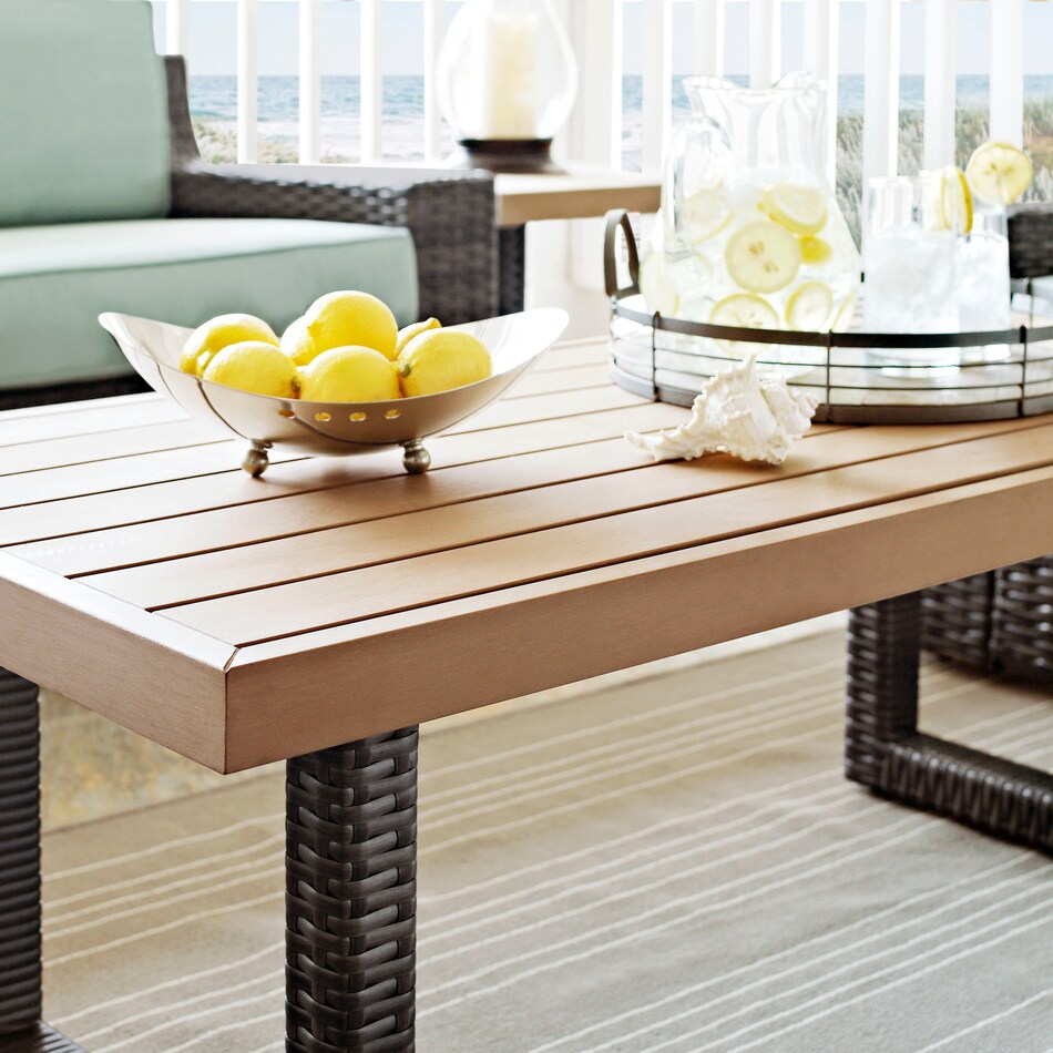 tethys brown outdoor coffee table   