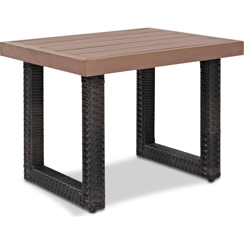 tethys brown outdoor end table   