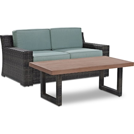 Tethys Outdoor Loveseat and Coffee Table Set