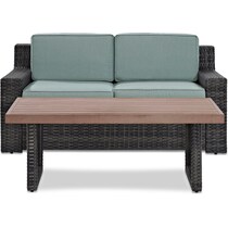 tethys mist outdoor loveseat set   