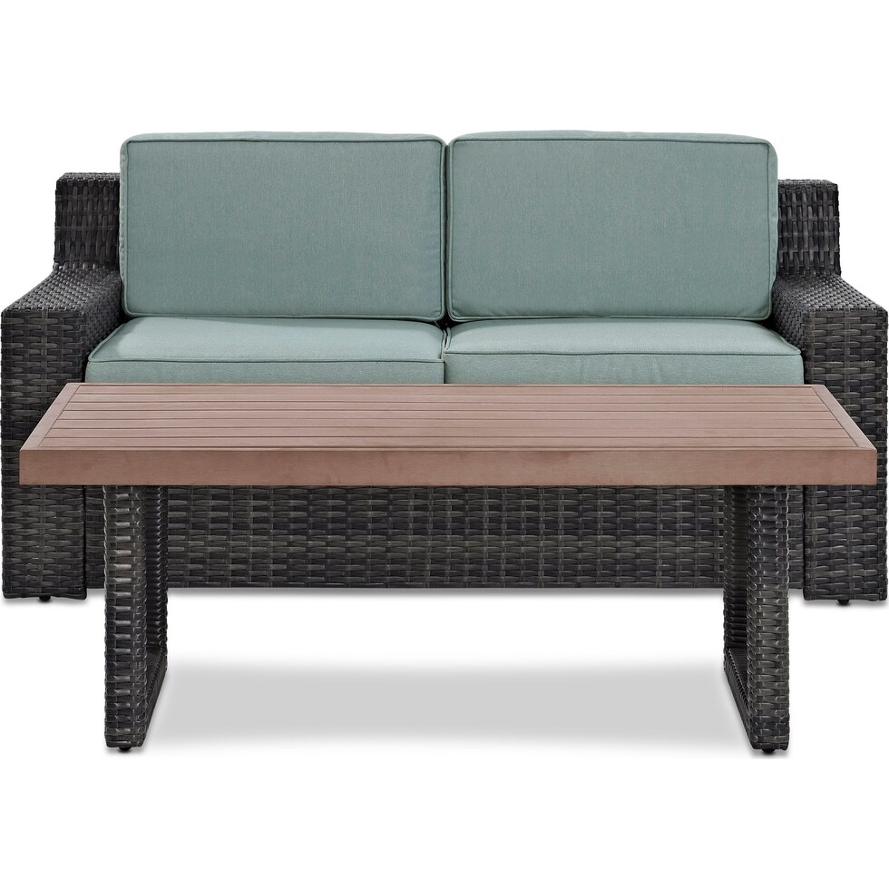 tethys mist outdoor loveseat set   