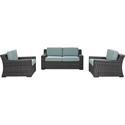 Tethys Outdoor Loveseat and 2 Chairs Set