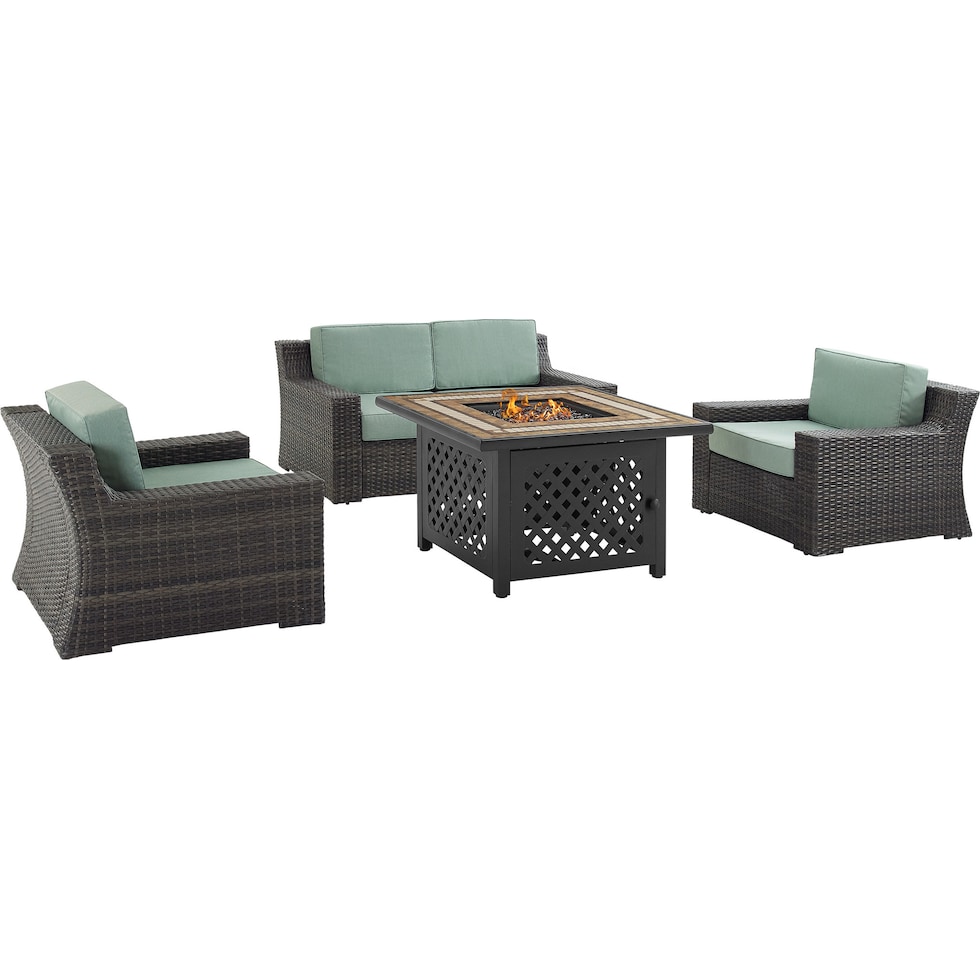 tethys mist outdoor loveseat set   