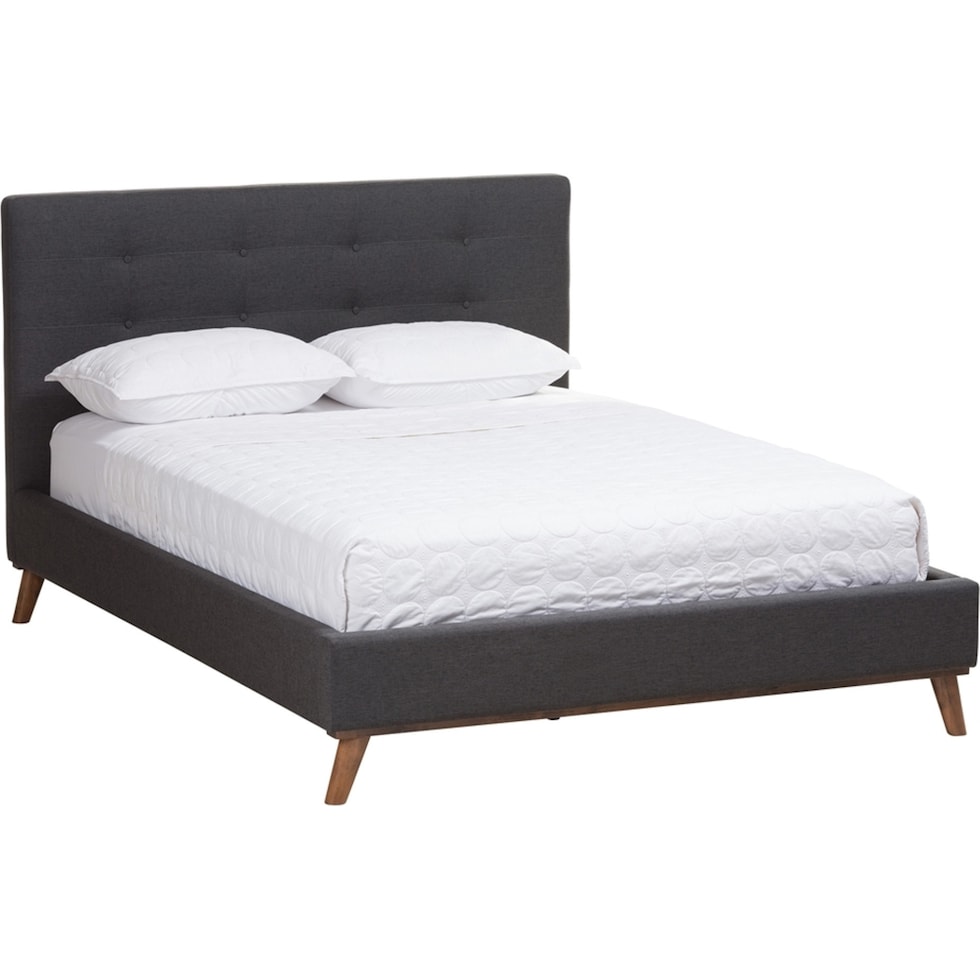 teyah gray full bed and bench set   