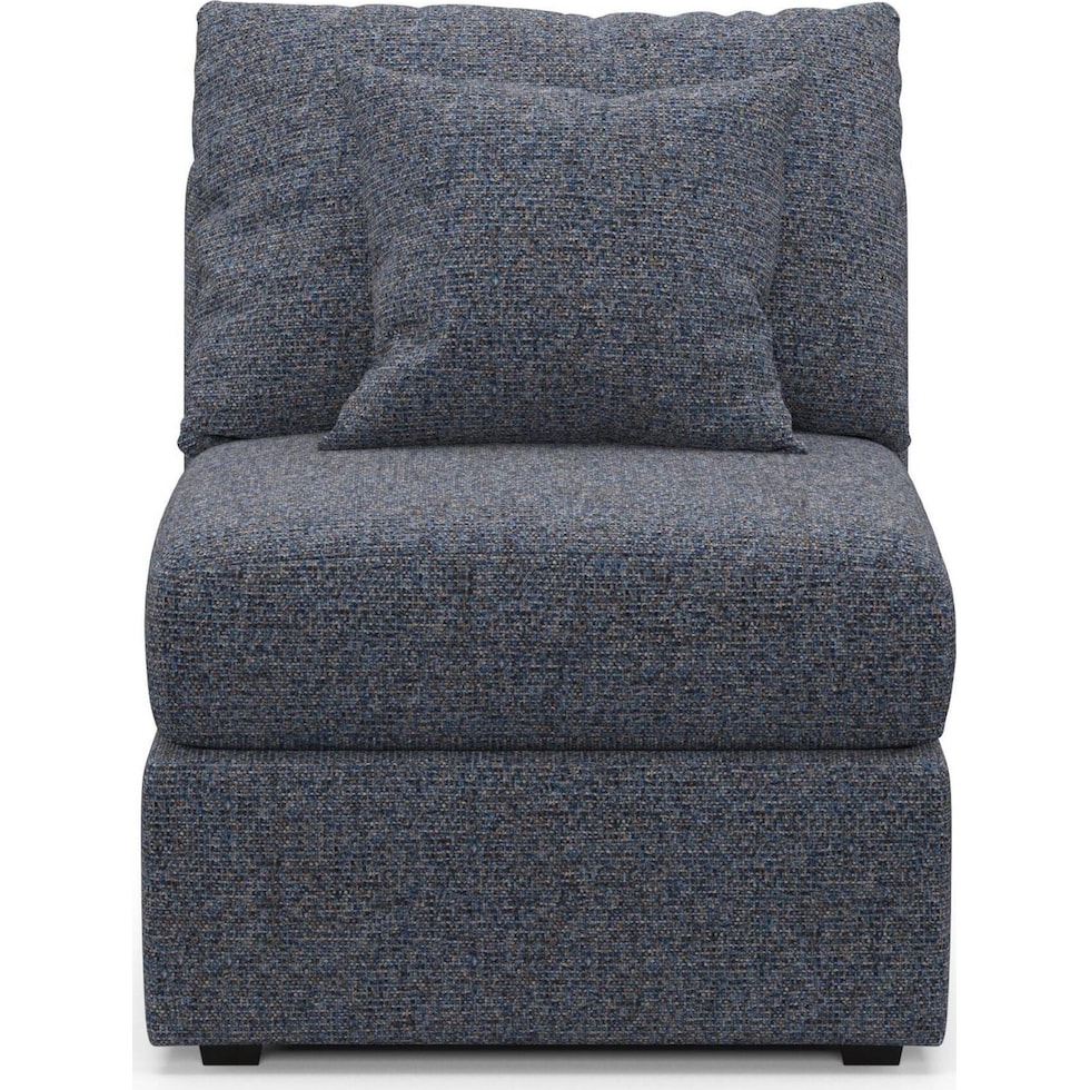 the pitt blue armless chair   