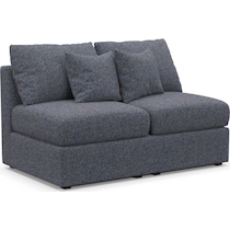 the pitt blue armless loveseat   
