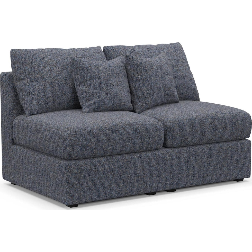 the pitt blue armless loveseat   