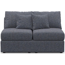 the pitt blue armless loveseat   